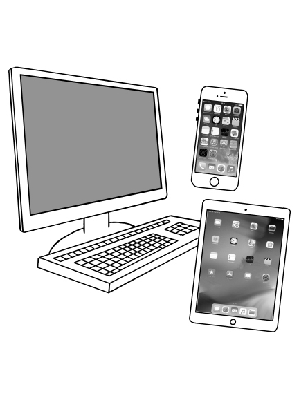 Computer, Smartphone und Tablet