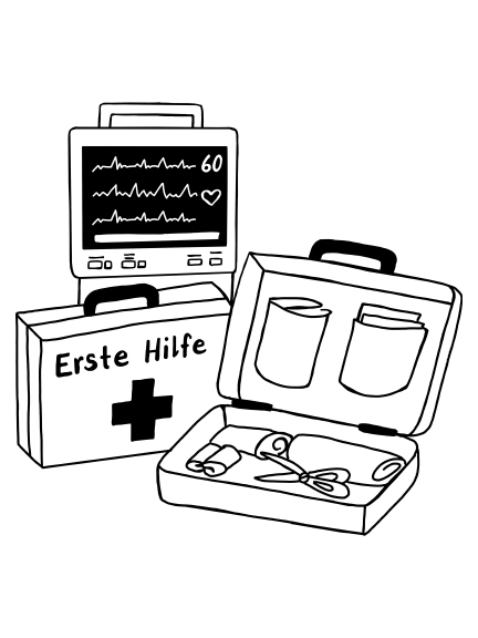 Intensiv-Station im Spital und Erste Hilfe