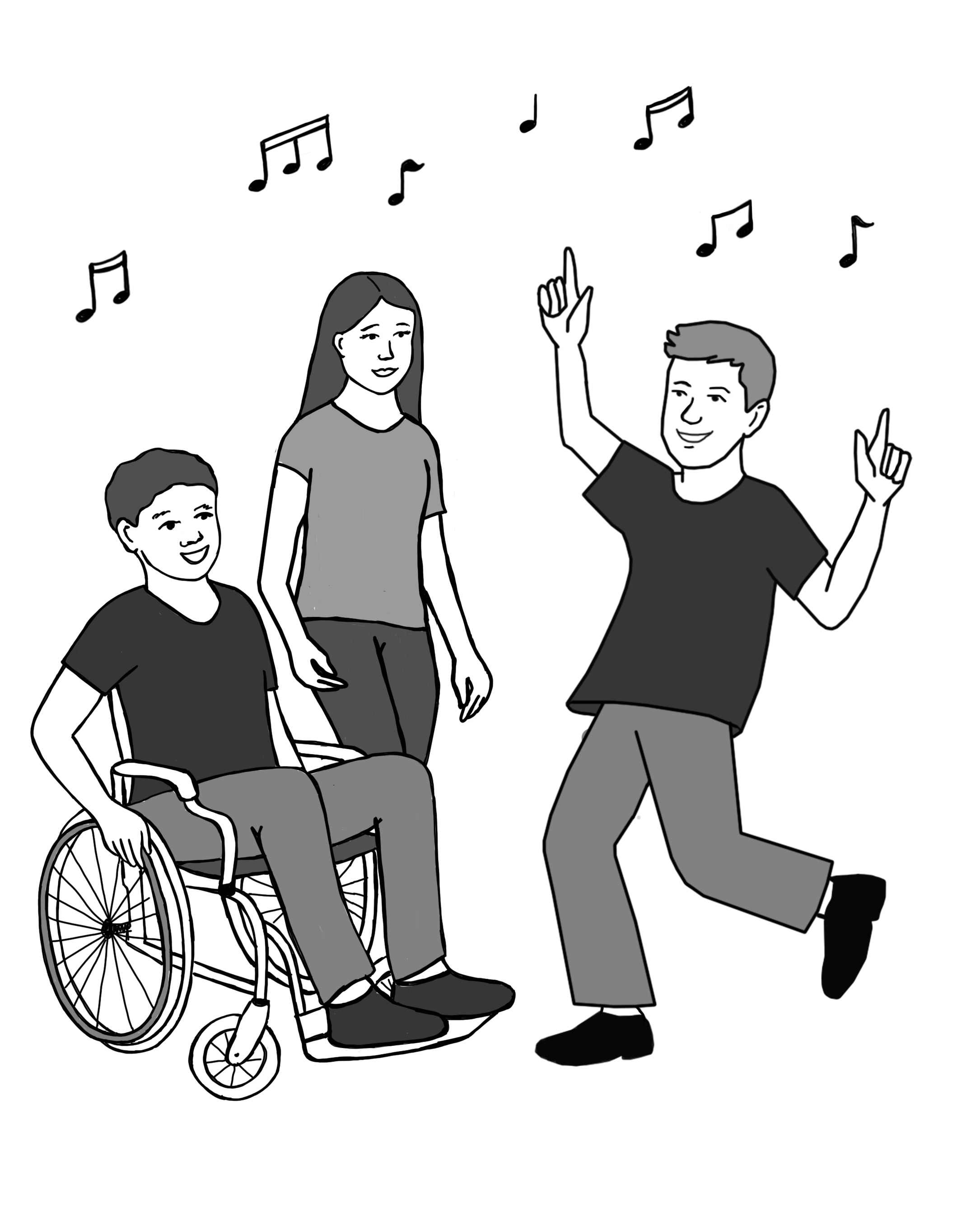 Tanzen, singen und Musik machen